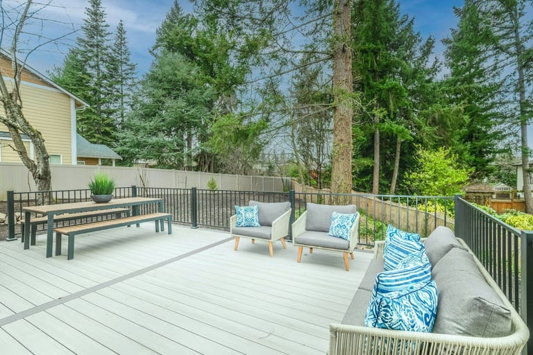 Composite deck with lounge furniture