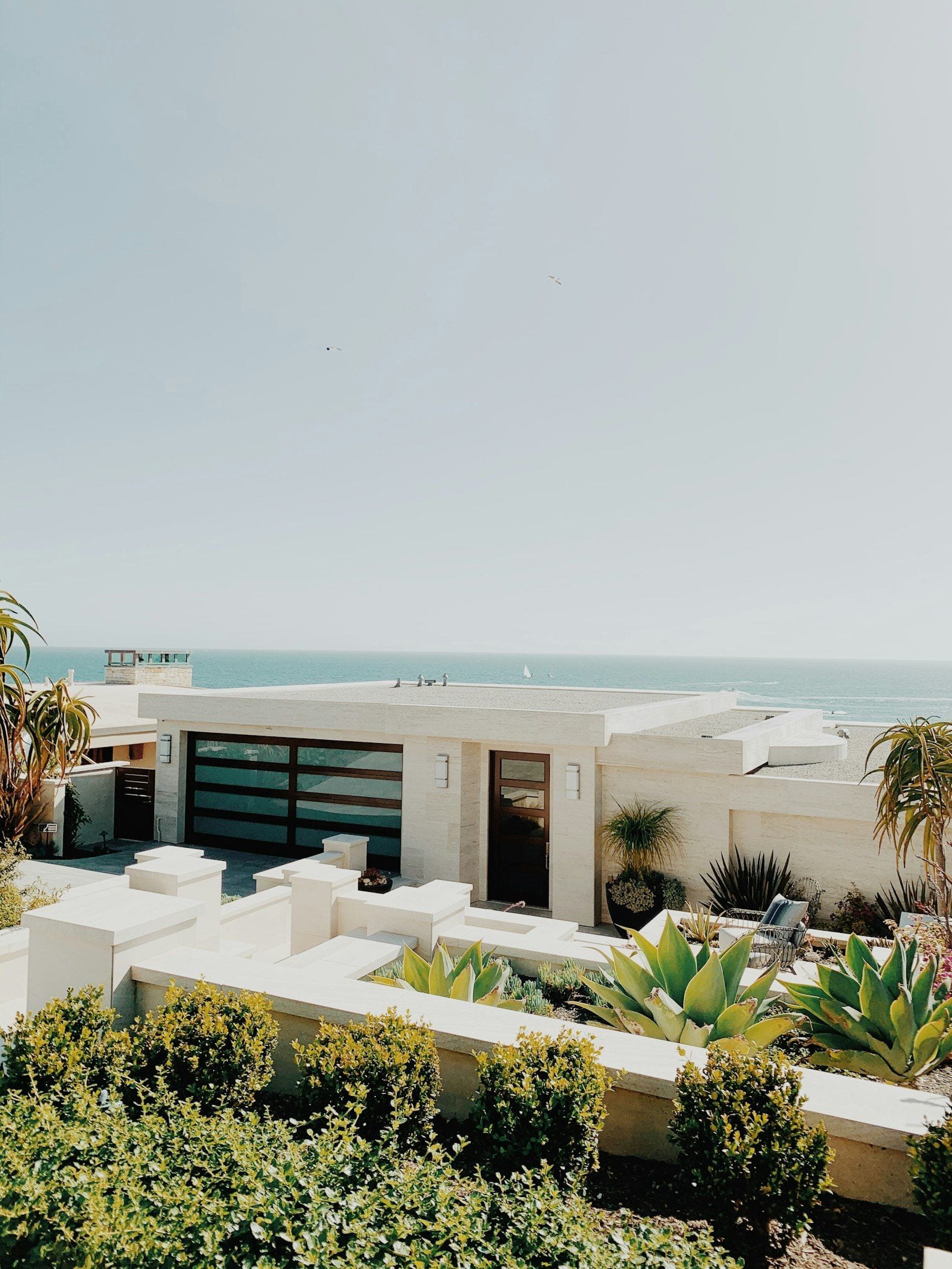 Modern coastal building with composite exterior surfaces